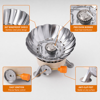 Réchaud de camping au butane portable OEM, pliable, coupe-vent, 2800W, pour pique-nique en extérieur, avec allumage, vente en gros