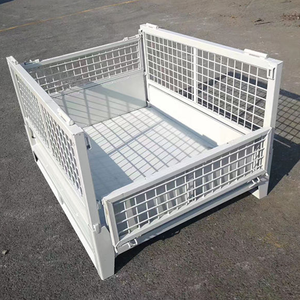 صندوق بمنصة نقالة قابل للطي قابل للتكديس قابل للطي ومسحوق مطلي بالزنك مطلي بالزنك للخدمة الشاقة حسب الطلب لتخزين البضائع في المستودعات - Product Image 5