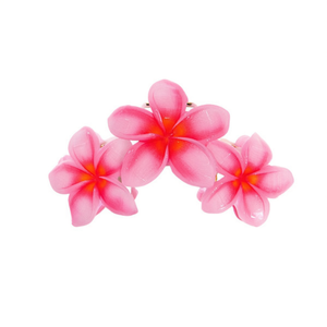 Fermaglio per capelli a forma di frangipani con 3 fiori da 9 cm per donne e ragazze - Product Image 1