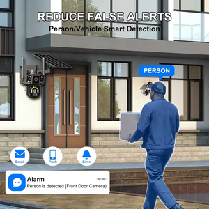 Caméra de surveillance solaire V380 Pro 4MP haut de gamme avec haut-parleur intégré, caméra de surveillance 1080p Full HD, caméra de nounou, sécurité de la cour - Product Image 3