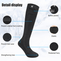 Chaussettes chauffantes électriques chauffantes à un bouton Savior pour hommes et femmes 7.4V 2200mAh Coolmax à 3 niveaux pour les jeunes