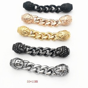 Bracelet à maillons en forme de tête de Bouddha yunnique, 55x11mm, en acier inoxydable, pour la fabrication de bracelets - Product Image 1