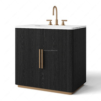 Meuble de salle de bain de luxe sur mesure FERLY Valerie en marbre Arabescato, avec vasque simple ou double, haut de gamme, 100% personnalisé