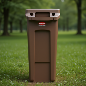 Cestino per Rifiuti Rubbermaid Slim Jim 60 L Marrone per Uso Commerciale - Product Image 3
