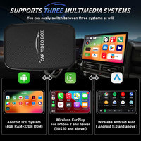 Adaptador Inalámbrico 3 en 1 para Android 12, Carplay y Android Auto 2025, Actualización Plug & Play para Youtube y Netflix, Dongle Inalámbrico para Auto, AI BOX