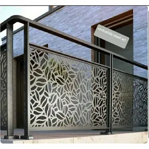 Balustrades modernas de aço inoxidável, escadas de ferro forjadas com design de escada varanda