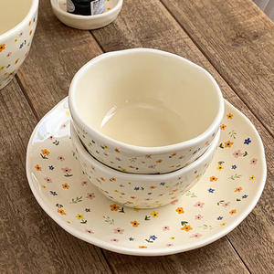 Vente chaude <span class=keywords><strong>Original</strong></span> Ins Style Coréen Vaisselle En Céramique Petite Fleur Jaune Main Pincer Saladier <span class=keywords><strong>Assiette</strong></span> À <span class=keywords><strong>Dessert</strong></span> - Product Image 3