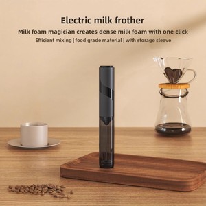 <span class=keywords><strong>Mousseur</strong></span> à lait électrique automatique en acier inoxydable, batteur à œufs, mélangeur portable, design minimaliste moderne - Product Image 2