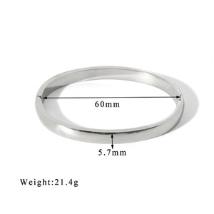 Fashion Blank <strong>Silver</strong> <strong>Bangle</strong> <strong>Bracelet</strong> Women 18K Gold Cuff <strong>Bracelet</strong> Stainless Steel Trendy Style <strong>Bracelet</strong> - Product Image 5