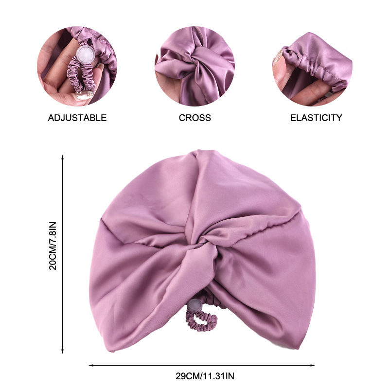 Adjustable Double Layer Satin Silk Sleep Bonnet for Women - Elastic ...