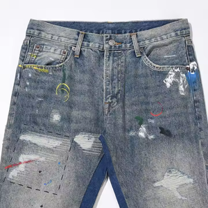 Stile Streetwear Y2K decorazione con bottoni a vita media svasati Jeans <span class=keywords><strong>da</strong></span> <span class=keywords><strong>uomo</strong></span> Slim Fit <span class=keywords><strong>pantaloni</strong></span> a zampa di elefante in Denim - Product Image 2