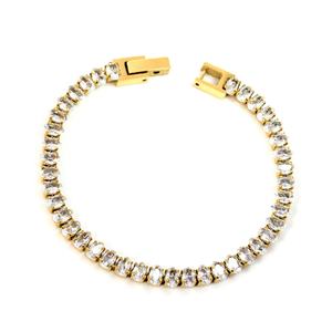 Pulsera de Moda con Baño de Oro de 18k, Cuadrada, con Circonitas, Resistente al Agua, de Acero Inoxidable, para Mujer, Regalo para Damas - Product Image 1
