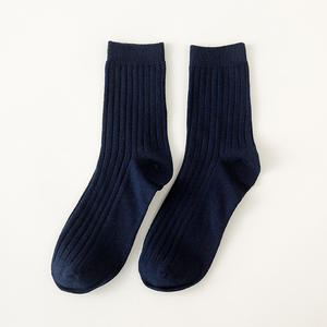 Chaussettes de travail en coton noir de haute qualité, décontractées, en tricot, à tige haute, robustes, unies - Product Image 4