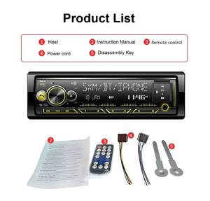 1 Din Universal Audio BT FM <b>USB</b> SD AUX Handsfree Stereo MP3 <b>Player</b> with Remote Control Car Amplifier - Product Image 3