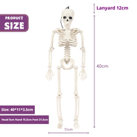Squelette humain en plastique, grande taille, pour décoration d'Halloween, accessoires de scène d'horreur, bar, maison hantée, farce, simulation, diverses tailles