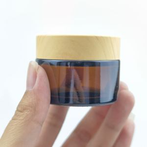 Pots en verre cosmétiques vides transparents et ambrés de 1 oz et 2 oz avec couvercles pour crème visage - Product Image 1