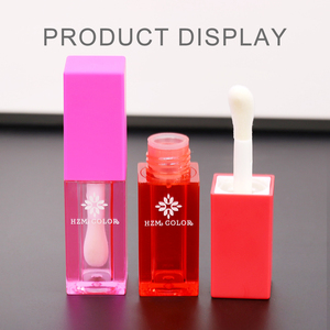 Tubo de Brilho Labial Vazio Quadrado com LOGO Personalizado e Pincel Grande Embalagem Cosmética para Batom Líquido Tubo de Brilho Labial Transparente de 6ML - Product Image 3