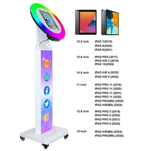 Nouvelle conception de cabine photo rotative, machine de cabine photo portable pour fêtes, cabine vidéo selfie avec 2 panneaux interchangeables - Product Image 4