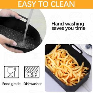 LATABO Food Grade Eco-Friendly Silicone Rectangle <b>Air</b> <b>Fryer</b> Basket Pot & Liner with Customizable Thickness - Product Image 3