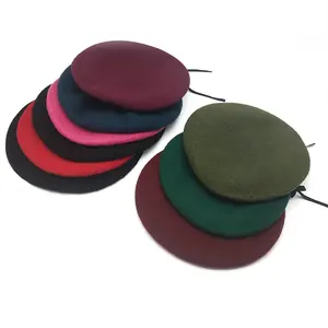 MIO grosir baret untuk pria dan wanita, topi baret kulit dan wol Perancis klasik, topi hitam merah biru dongker