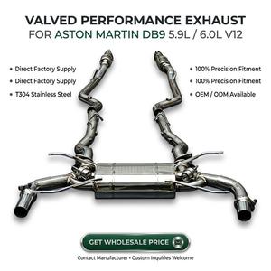 Échappement arrière à soupapes en acier inoxydable VoVortex pour Aston Martin DB9 5.9L 6.0L V12 avec double sorties de pot d'échappement polies, kit sonore - Product Image 1