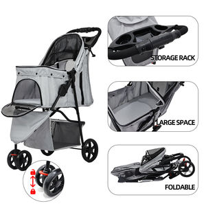 थोक कस्टम लोगो फोल्डेबल यात्रा पोर्टेबल बिल्ली पालतू कुत्ते स्ट्रेलर - Product Image 3