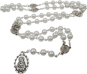<span class=keywords><strong>Collar</strong></span> de joyería católica, siete sortijas de María, <span class=keywords><strong>collar</strong></span> de cristal blanco y negro - Product Image 2