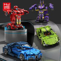 Set Mainan Edukatif Robot & Mobil Transformer yang Dapat Berubah Bentuk, Terbuat dari Plastik ABS, untuk Anak Usia 5 hingga 7 Tahun, Mainan DIY