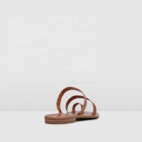 Sandales plates pour femmes en cuir gaufré croco à bout carré, sandales tendance pour l'été