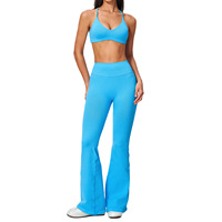 Nouvel ensemble de sport 2 pièces sans coutures, taille haute, effet push-up, évasé, très élastique et respirant