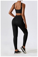 Barboteuse côtelée pour femmes, soutien-gorge de Sport + vêtements de Sport, ensemble Leggings de course