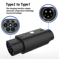 Adaptateur de charge pour véhicule électrique JET New Type2 vers Type1 7KW 32A 62196 vers SAEj1772