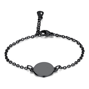 Bracelets d'<span class=keywords><strong>amitié</strong></span> en acier inoxydable à la vente chaude, gravables, avec pendentif personnalisé, plaqués or - Product Image 3