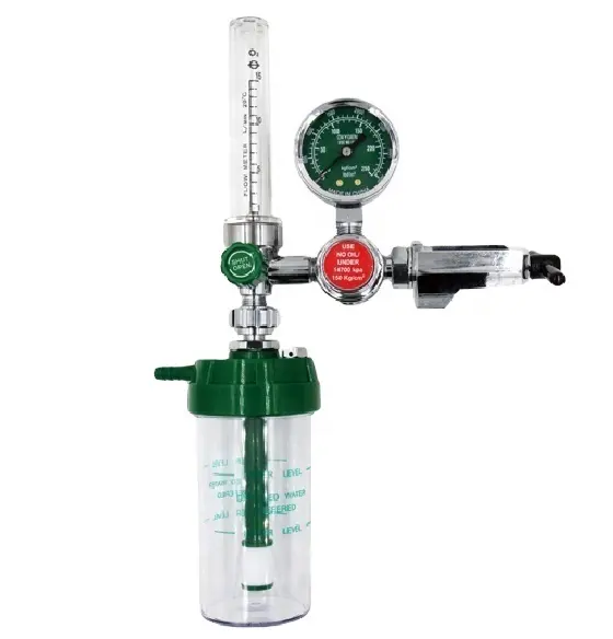Airtech cga870 regulator oksigen medis, regulator oksigen inlet dengan botol pelembab arus