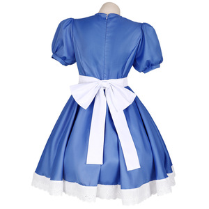 Costume de cosplay Alice Maid, robe bleue et blanche avec taches de sang pour fête d'Halloween, jeu de rôle - Product Image 4