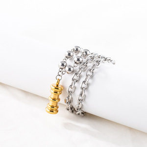 Chinese Style Minimalist Metallic Necklace <b>Titanium</b> Steel <b>Chain</b> Gold Lucky Cylinder Pendant Gift Jewelry - Product Image 4