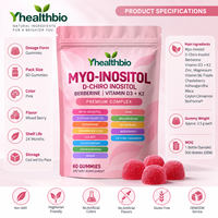 Gummies en gros Myo-Inositol et D-Chiro-Inositol Complexes, Véganes, Sans Gluten, Bonbons Gommeux Nutritifs pour Femmes