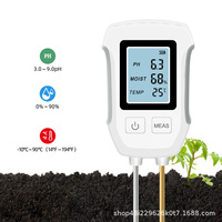 Testeur de sol 3-en-1 |   Testeur numérique de pH, d'humidité et de température pour jardin, ferme, plantes en pot et entretien des pelouses