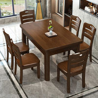 Meubles de salle à manger pour la maison, l'hôtel et le restaurant, table et chaises rectangulaires en bois massif pour 2, 4, 6 ou 8 personnes