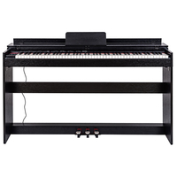 Clavier de piano électronique portable compact noir avec capacité USB/MIDI, en plastique