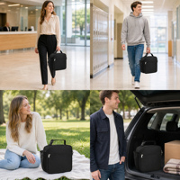 Sac isotherme personnalisé de qualité alimentaire avec fermeture éclair, poche latérale en maille, sac fourre-tout portable isolé pour le travail, les activités de plein air et les voyages