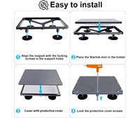 Kit de Support Magnétique Plat 2-en-1 pour Starlink Mini avec Plaque de Couverture en PC Haute Résistance et Alliage d'Aluminium, pour Voiture