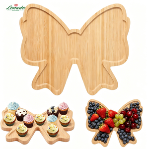 Bandeja de Servir de Bambú en Forma de Lazo, Bandeja de Madera para Frutas y Postres, Decoración Ideal para Fiestas y Regalo para Cumpleaños y Bodas - Product Image 5