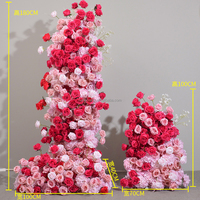 Décoration de scène pour événements et fêtes, toiles de fond de fleurs rouges et blanches, fournitures, fleurs d'arche de mariage pour la décoration de la fête prénuptiale