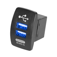 Prise de courant USB double avec interrupteur à bascule, 12/24V 5V 3.1A, éclairage LED, pour voiture, bateau, camping-car, montage sur panneau, vente en gros usine