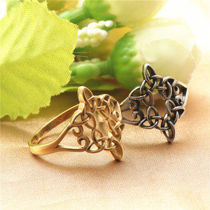 Stainless Steel Hollow Flower <b>Ring</b> Retro Silver Women's Party Jewelry 212032 - Product Image 4