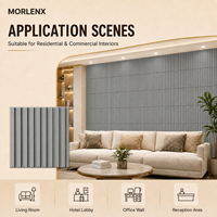 Panneau mural 3D en PVC gris à rainures verticales MORLENX, revêtement mural linéaire à nervures pour couloir de bureau, décoration commerciale