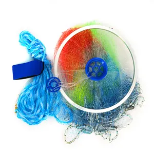 Hand Cast Net Five Colored Fishing Nets American Style Beautiful Cast Network With Blue Easy For Throwing.