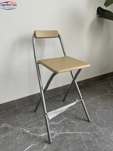 Los Mejores 60 Taburetes y Sillas Plegables de Madera MDF de Alta Calidad con Respaldo y Estructura Metálica para Fiestas, Balcón, Ocio al Aire Libre y Bar - Product Image 3