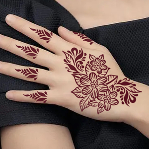 Fournitures Personnalisées Art Corporel Temporaire Tatouages au Henné Modèles de Pochoirs Imperméables pour Main Visage Peinture Modèles d'Autocollants - Product Image 2